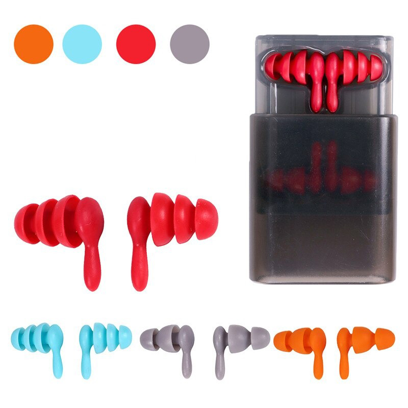 Nút bịt tai chống ồn, chống nước dành cho bơi lội bộ 2 đôi kèm hộp