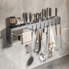 Giá để dao kéo dụng cụ nhà bếp treo tường bằng thép carbon cao cấp BA1799