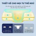 Gối ngủ cao su non Ema thiết kế chống đau cổ vai gáy BA1808, TX11 Không gel
