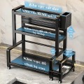 Kệ để gia vị nhà bếp đa năng 3 tầng kèm ống đũa giá gác thớt tiện lợi BA1801