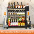 Kệ để gia vị nhà bếp đa năng 3 tầng kèm ống đũa giá gác thớt tiện lợi BA1801