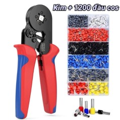 Kìm bấm cos vuông HSC8 6-4A tự điều chỉnh kèm 1200 đầu cos cao cấp BA1844 