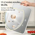 Thớt inox 304 kháng khuẩn 2 mặt an toàn, chống ẩm mốc, khe chống tràn BA1863