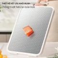 Thớt inox 304 kháng khuẩn 2 mặt an toàn, chống ẩm mốc, khe chống tràn BA1863
