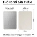 Thớt inox 304 kháng khuẩn 2 mặt an toàn, chống ẩm mốc, khe chống tràn BA1863