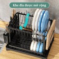 Kệ chén bát 2/3 tầng thông minh thiết kế gập gọn kèm khay hứng nước BA1890