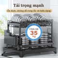 Kệ chén bát 2/3 tầng thông minh thiết kế gập gọn kèm khay hứng nước BA1890