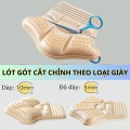 Miếng lót giày chống rộng, đệm gót giảm size giày êm chân BA1888, Màu đen  - Loại 5 mm