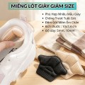 Miếng lót giày chống rộng, đệm gót giảm size giày êm chân BA1888, Màu đen  - Loại 5 mm