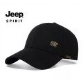 Mũ lưỡi trai unisex Jeep Spirit form cứng, ôm đầu, thời trang BA1858, Màu đen  - Freesize (56–61cm, có khóa điều chỉnh)