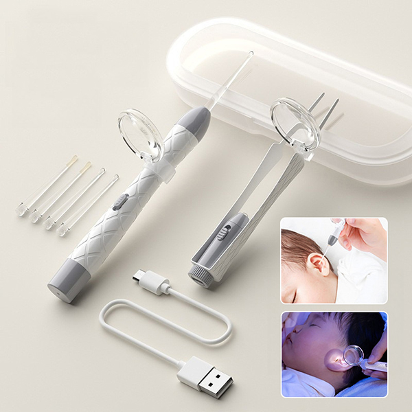 Bộ lấy ráy tai có đèn Led cho bé silicon mềm an toàn, không đau BA1905