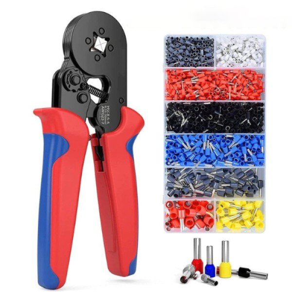 Kìm bấm cos vuông HSC8 6-4A tự điều chỉnh kèm 1200 đầu cos cao cấp BA1844 