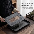 Khay trà mặt đá sứ nhân tạo kiểu dáng sang trọng BA1940, 37x24x4cm