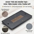 Khay trà mặt đá sứ nhân tạo kiểu dáng sang trọng BA1940, 37x24x4cm