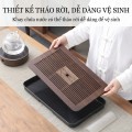 Khay ấm chén uống trà bằng tre hun khói cao cấp BA1941