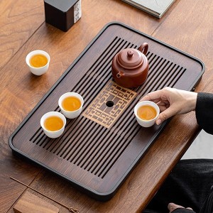 Khay ấm chén uống trà bằng tre hun khói cao cấp BA1941