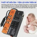 Bộ chuyển đổi nguồn điện ô tô 12V 24V Sang 220V đa năng 6 cổng USB BA1942