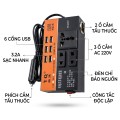 Bộ chuyển đổi nguồn điện ô tô 12V 24V Sang 220V đa năng 6 cổng USB BA1942