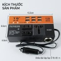 Bộ chuyển đổi nguồn điện ô tô 12V 24V Sang 220V đa năng 6 cổng USB BA1942