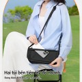 Ghế gấp ngoài trời dã ngoại, câu cá có dây đeo vai đa năng BA2007, Màu đen 