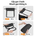 Ghế gấp ngoài trời dã ngoại, câu cá có dây đeo vai đa năng BA2007, Màu đen 