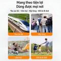 Ghế gấp ngoài trời dã ngoại, câu cá có dây đeo vai đa năng BA2007, Màu đen 