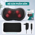 Gối massage nhiệt hồng ngoại 4 bi xoay chuyên sâu Kingtech BA1891