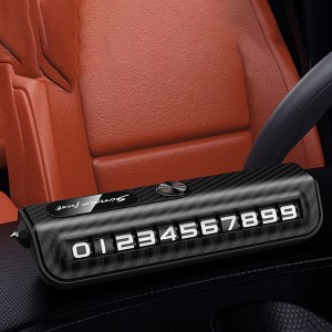 Bảng ghi số điện thoại kết hợp búa thoát hiểm để trên taplo xe ô tô BA1992, Vân carbon