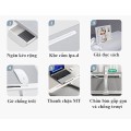 Bàn laptop gấp gọn thông minh có ngăn kéo, ổ cắm USB BA2023, KT 60x40x40 cm