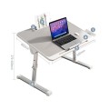 Bàn laptop gấp gọn thông minh có ngăn kéo, ổ cắm USB BA2023, KT 60x40x40 cm