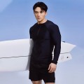 Bộ đồ bơi nam Mr Swim tay dài chống nắng, quần đùi 2 lớp BA2034, Size L