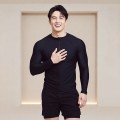Bộ đồ bơi nam Mr Swim tay dài chống nắng, quần đùi 2 lớp BA2034, Size L