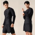 Bộ đồ bơi nam Mr Swim tay dài chống nắng, quần đùi 2 lớp BA2034, Size L
