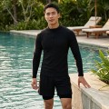 Bộ đồ bơi nam Mr Swim tay dài chống nắng, quần đùi 2 lớp BA2034, Size L