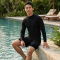 Bộ đồ bơi nam Mr Swim tay dài chống nắng, quần đùi 2 lớp BA2034, Size L
