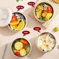 Hộp cơm giữ nhiệt kèm túi đựng và bộ đũa thìa cao cấp BA2017, Set 3 - Màu Be