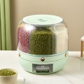 Thùng đựng ngũ cốc 6 ngăn xoay 360° có nắp đậy tránh ẩm mốc BA2031, Thùng 5kg 