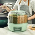 Thùng đựng ngũ cốc 6 ngăn xoay 360° có nắp đậy tránh ẩm mốc BA2031, Thùng 5kg 