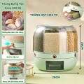 Thùng đựng ngũ cốc 6 ngăn xoay 360° có nắp đậy tránh ẩm mốc BA2031, Thùng 5kg 