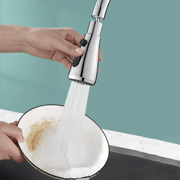 Đầu vòi nước tăng áp rửa bát xoay 360 độ 3 chế độ nước BA2037