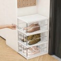 Combo 2 hộp đựng giày gấp gọn trong suốt tiết kiệm diện tích BA2049, Màu đen 