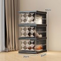 Combo 2 hộp đựng giày gấp gọn trong suốt tiết kiệm diện tích BA2049, Màu đen 