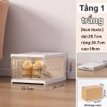Combo 2 hộp đựng giày gấp gọn trong suốt tiết kiệm diện tích BA2049, Màu đen 