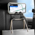 Combo 4 móc treo đồ đôi sau ghế xe hơi kiêm giá đỡ điện thoại đa năng BA2046