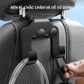 Combo 4 móc treo đồ đôi sau ghế xe hơi kiêm giá đỡ điện thoại đa năng BA2046