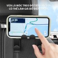 Combo 4 móc treo đồ đôi sau ghế xe hơi kiêm giá đỡ điện thoại đa năng BA2046